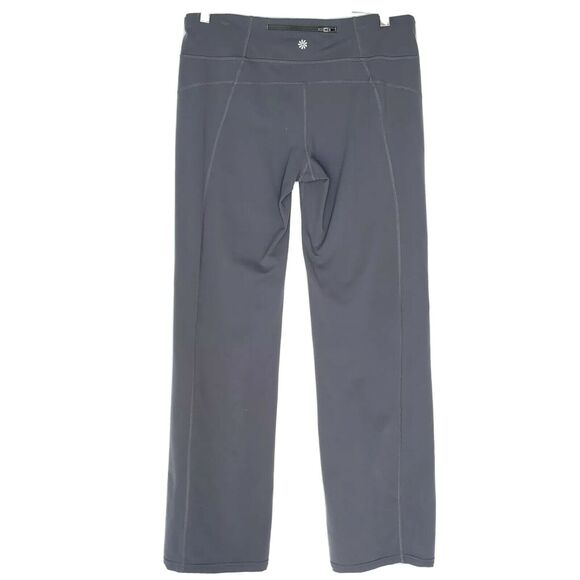 Athleta Power Kick Yoga Pants Gray Straight Wide Leg Yoga M Athleisure - Picture 2 of 7